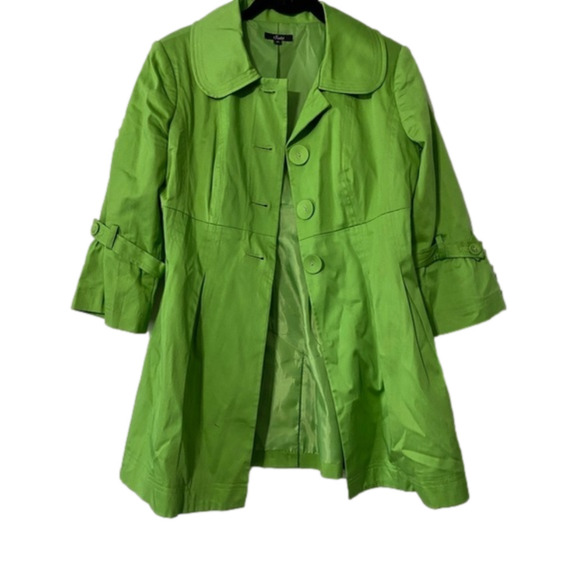 SELE Pleated Button Jacket Green Women’s Size Small - Picture 1 of 4